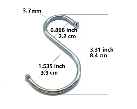 Lysas gancho en forma de S redondo para baño, ideal para toallas y accesorios.