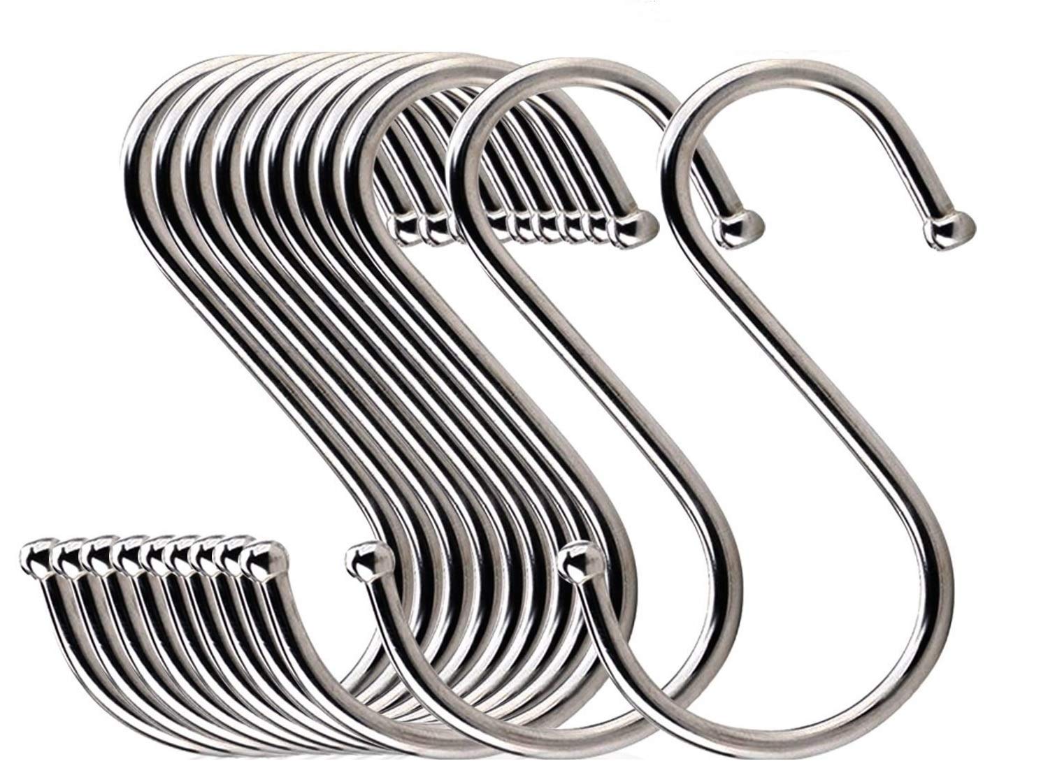 Lysas gancho en forma de S redondo para cocina, útil para utensilios y paños.