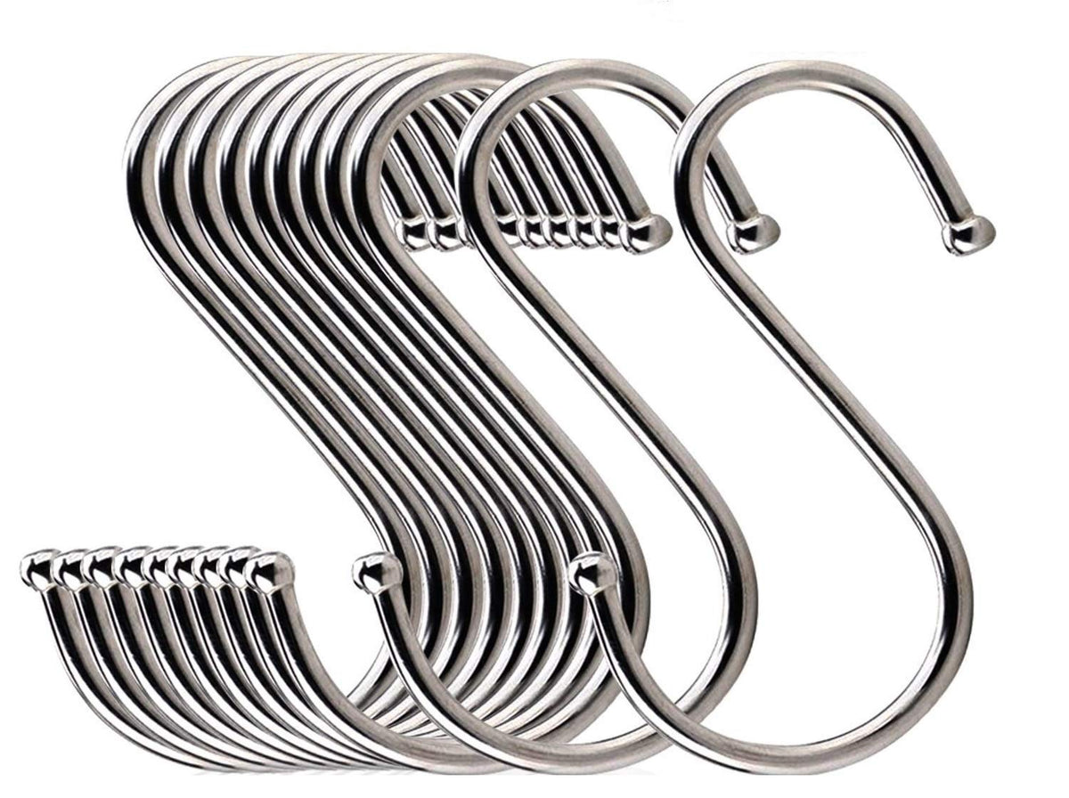 Lysas gancho en forma de S redondo para cocina, útil para utensilios y paños.