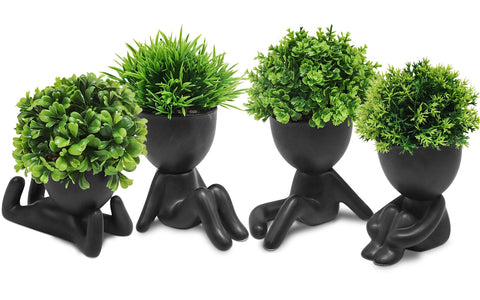 MAKHOT mini-suculentas en maceta humana creativa para escritorio, color y vida sin mantenimiento.