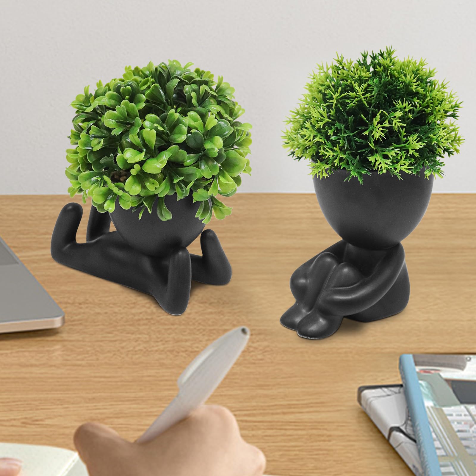 MAKHOT succulentes artificiales para mesa, diseño práctico que ilumina estanterías.