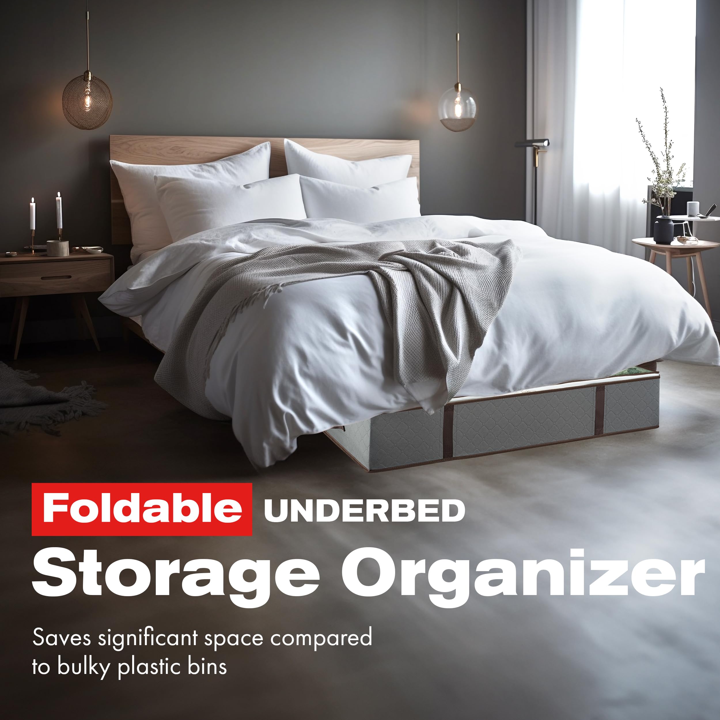 Masirs bolsas almacenamiento bajo cama diseño plegable facilita guardarlo cuando no se usa.