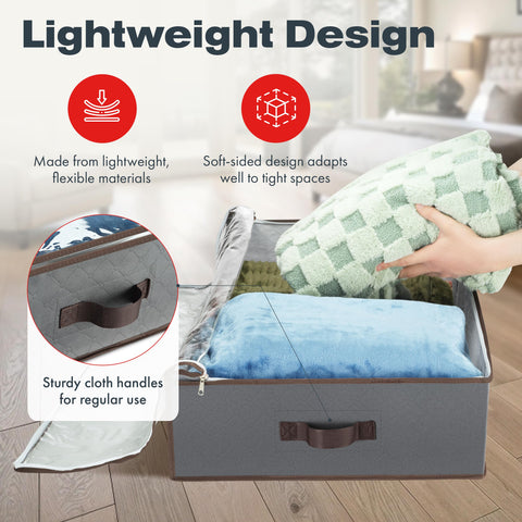 Masirs bolsas almacenamiento bajo cama con manijas resistentes para mover y organizar.