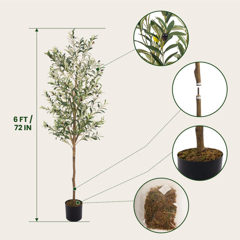 MCTYBB árbol-oliva-fruta-artificial ideal para sala y oficina.