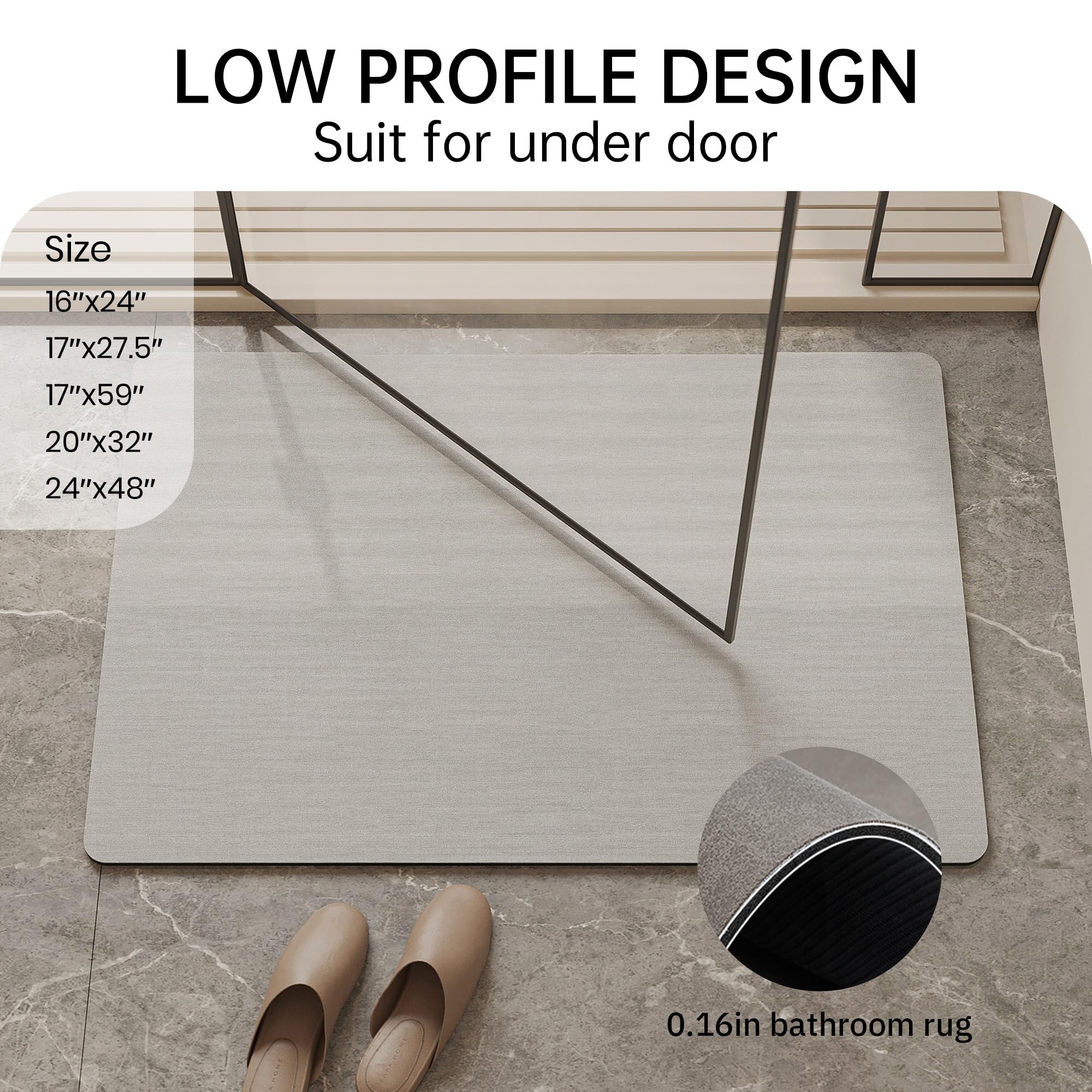 Mecko Alfombra de baño antideslizante para suelos mojados y seguros.