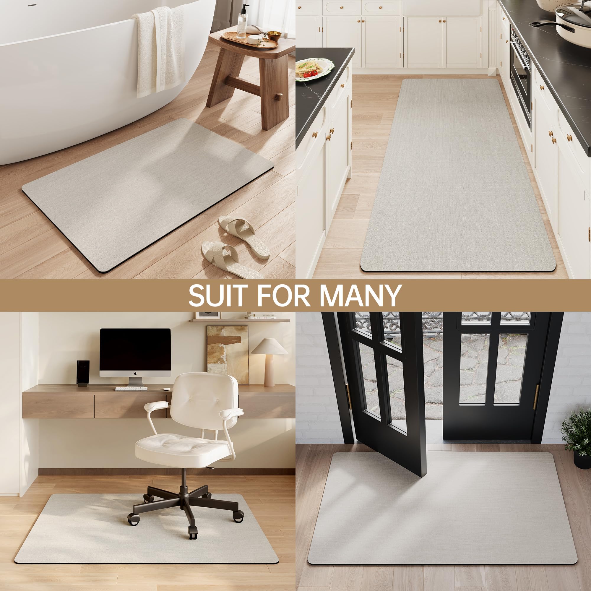 Mecko Alfombra de baño sin pelusas, mantiene áreas limpias y secas.