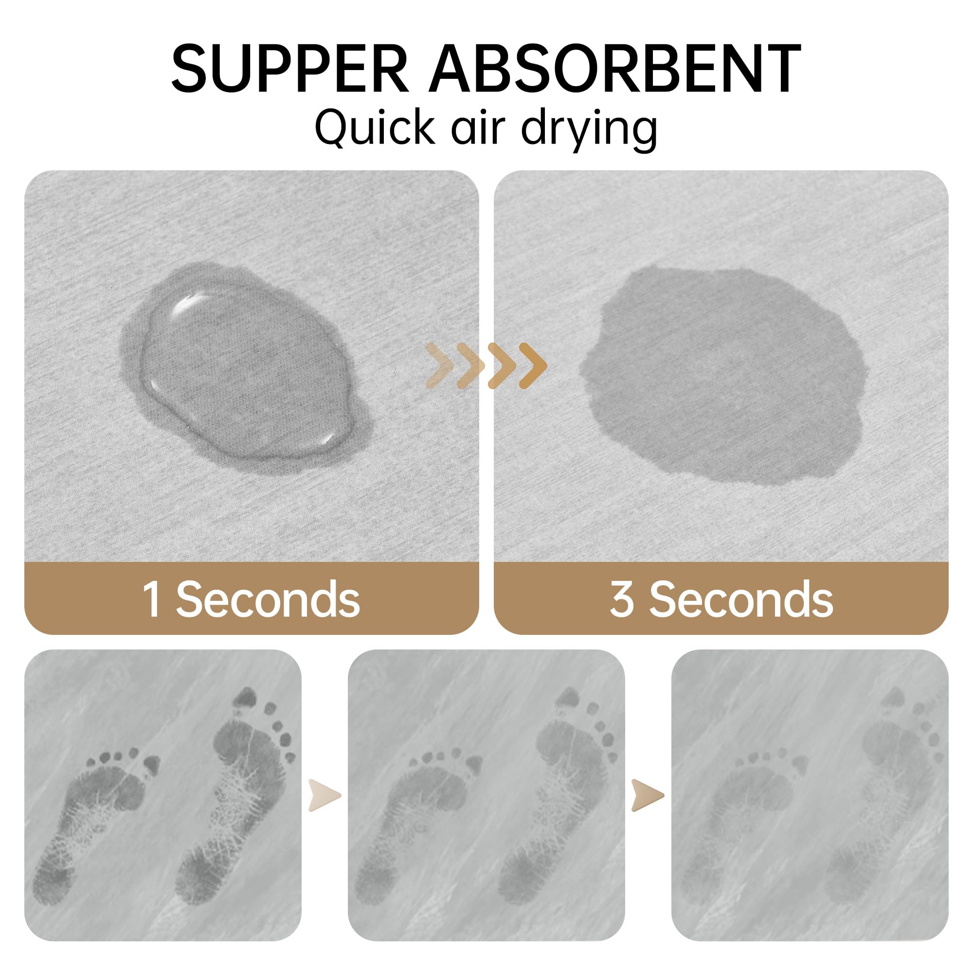 Mecko Alfombra de baño con suede falso, duradera y de fácil mantenimiento.