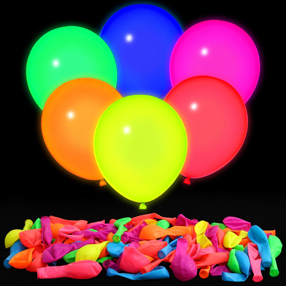 Globos Mega-L azul neón para fiestas brillantes y decoraciones