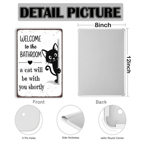 MEIZIJI colgante de metal para baño con gato, instalación sencilla.