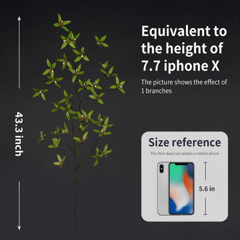 Ramas artificiales para ramos y arreglos, toques de verdor permanente.