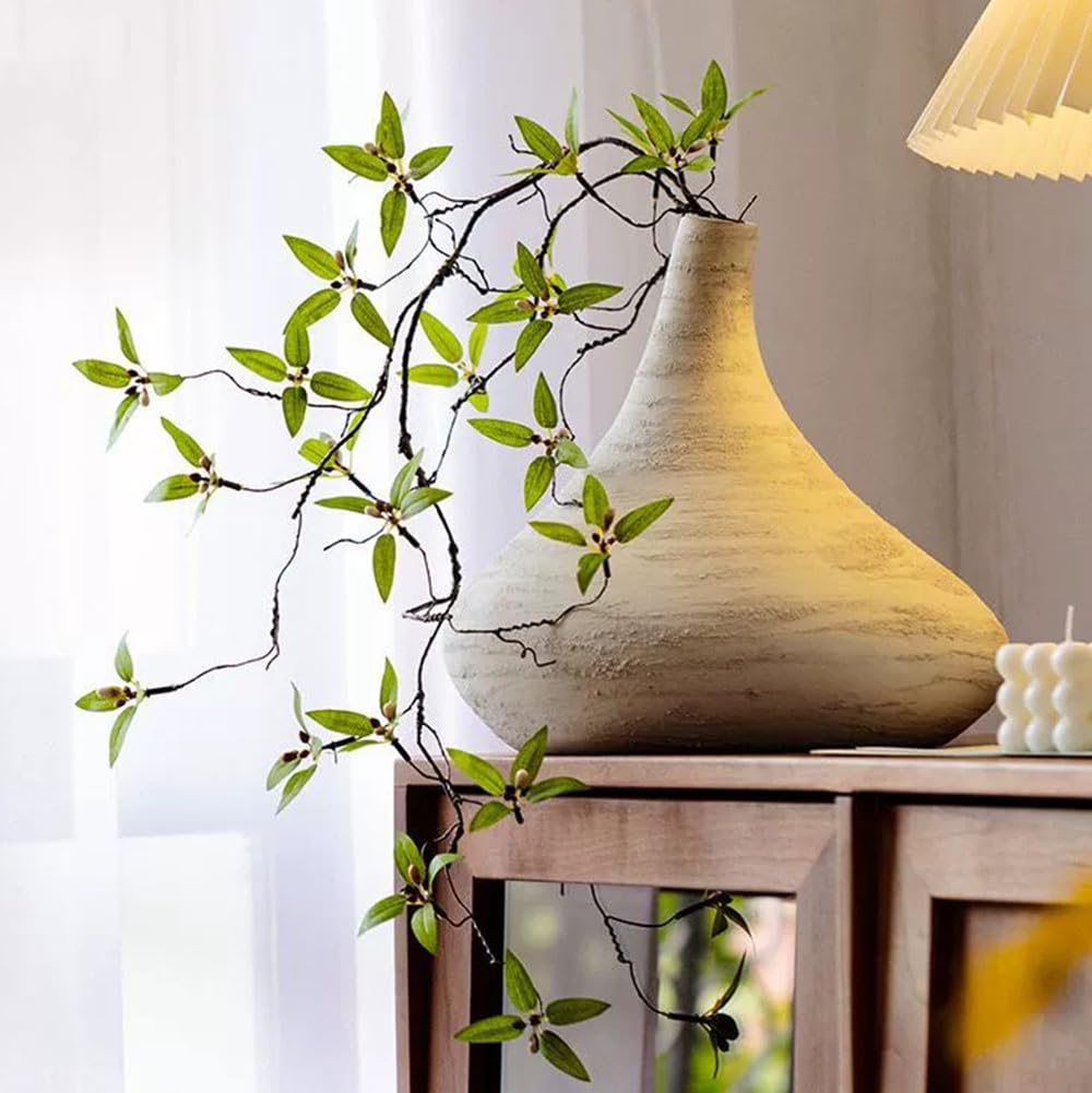 Ramas verdes artificiales para decoración interior, estilo realista y sin mantenimiento.