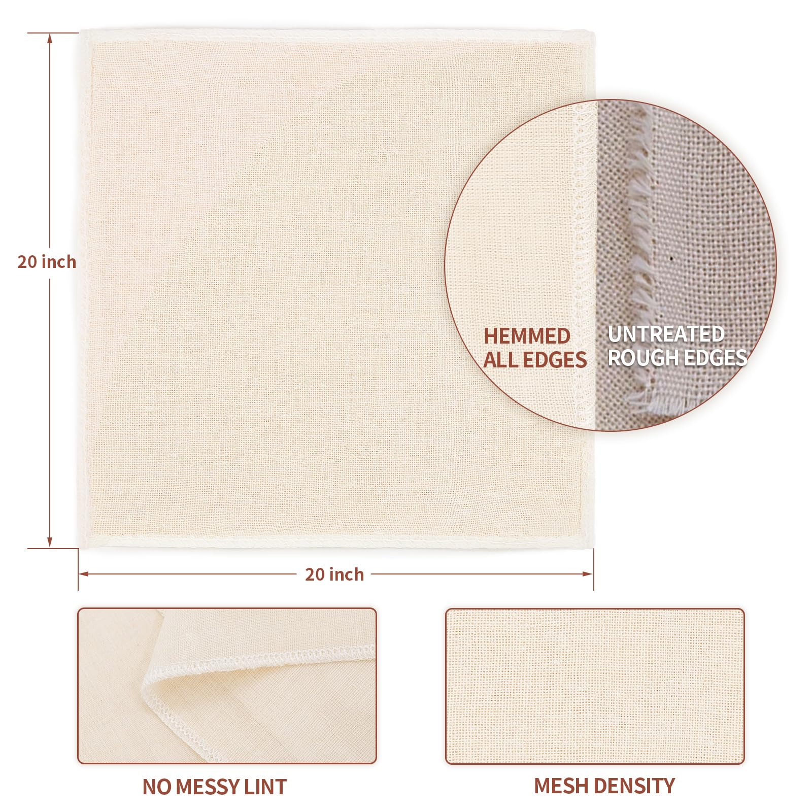 Metflavor bordes reforzados para mayor durabilidad durante filtrado y prensado.