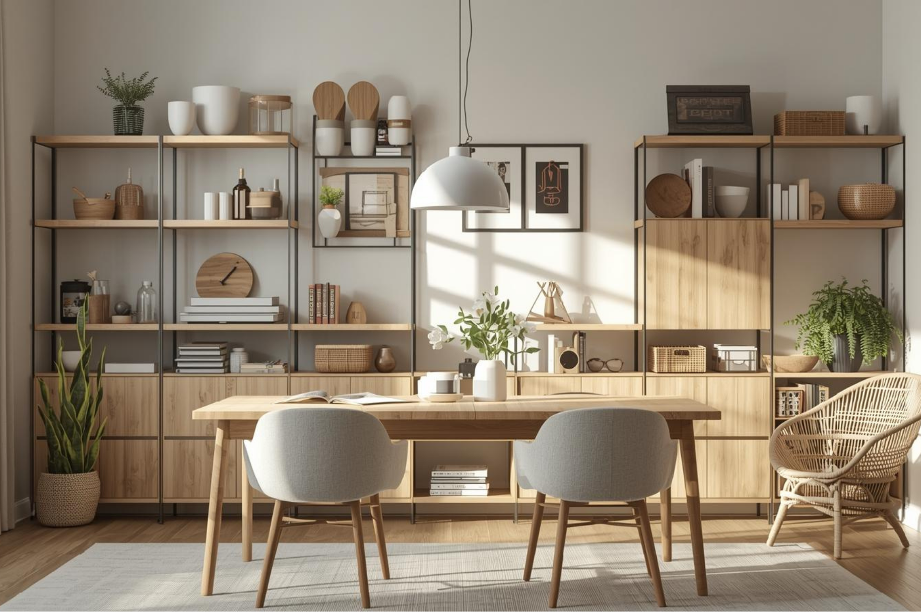 Espacio de hogar organizado con productos funcionales de cocina, decoración e iluminación de MexicoInterior
