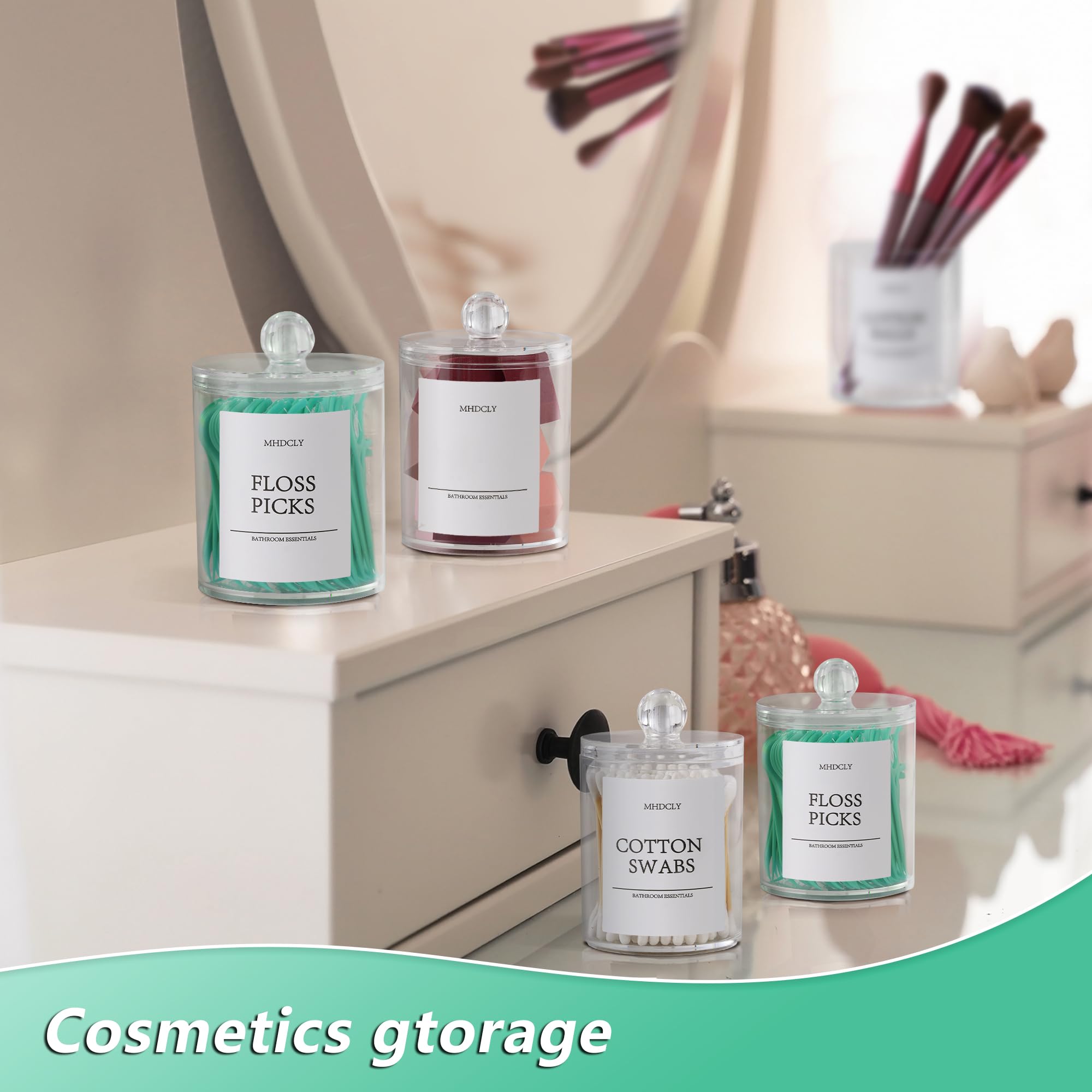 Etiquetas preimpresas negras MHDCLY para clasificar artículos de baño.