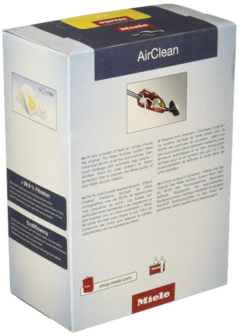 Bolsas AirClean 3D de Miele muestran filtración de polvo fino.