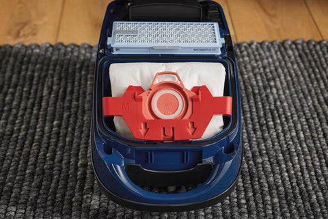Bolsas FJM HyClean de Miele capturan polvo y alérgenos con eficiencia.