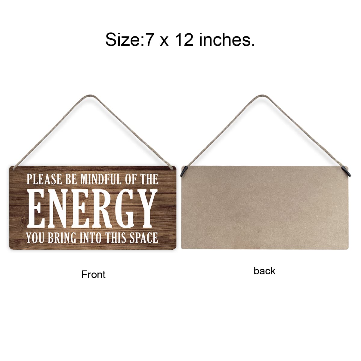 MIGUMUTU signo de madera 7x12 con frase consciente, ideal para dormitorio o sala.