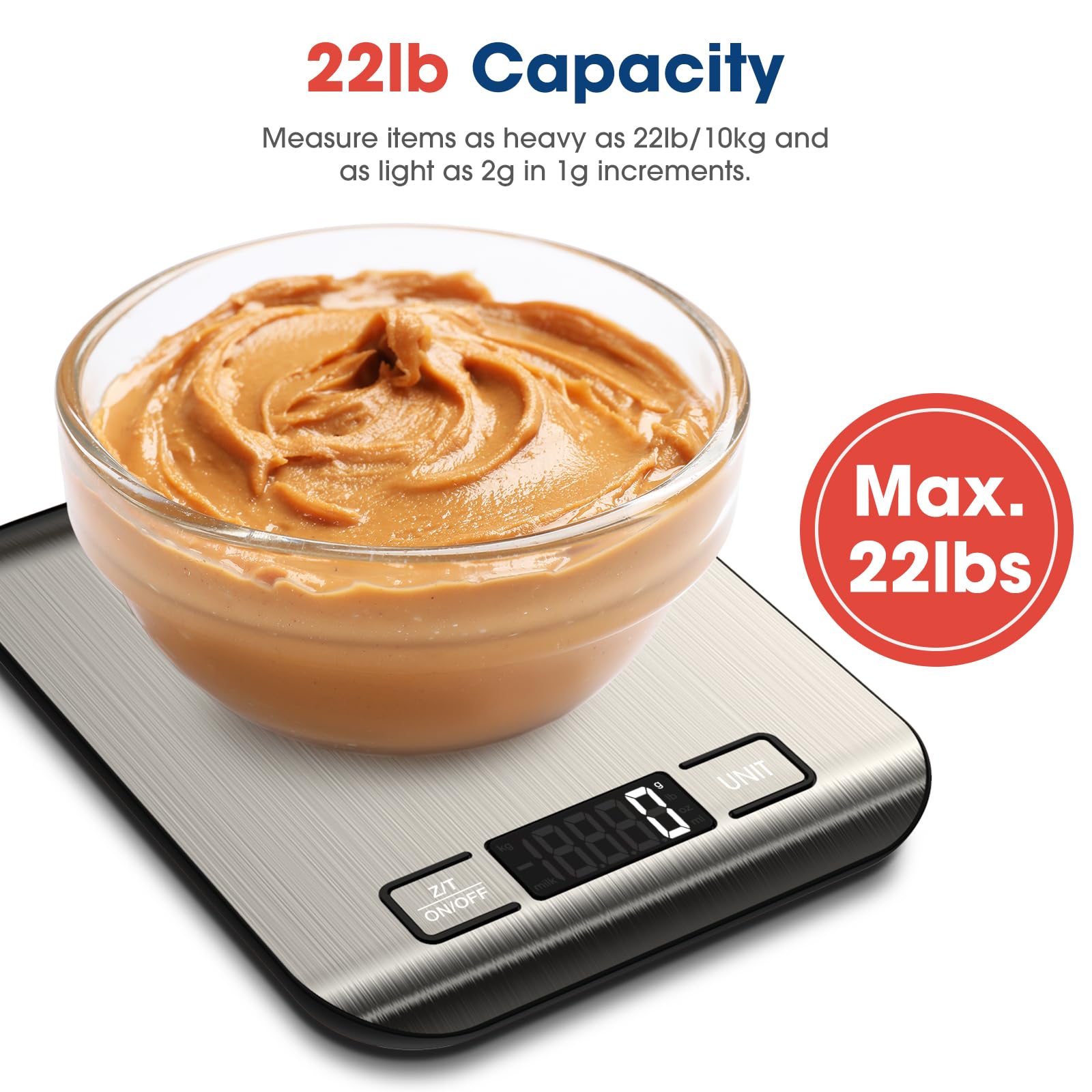 Mik-Nana balanza con función tara para medir solo el contenido.