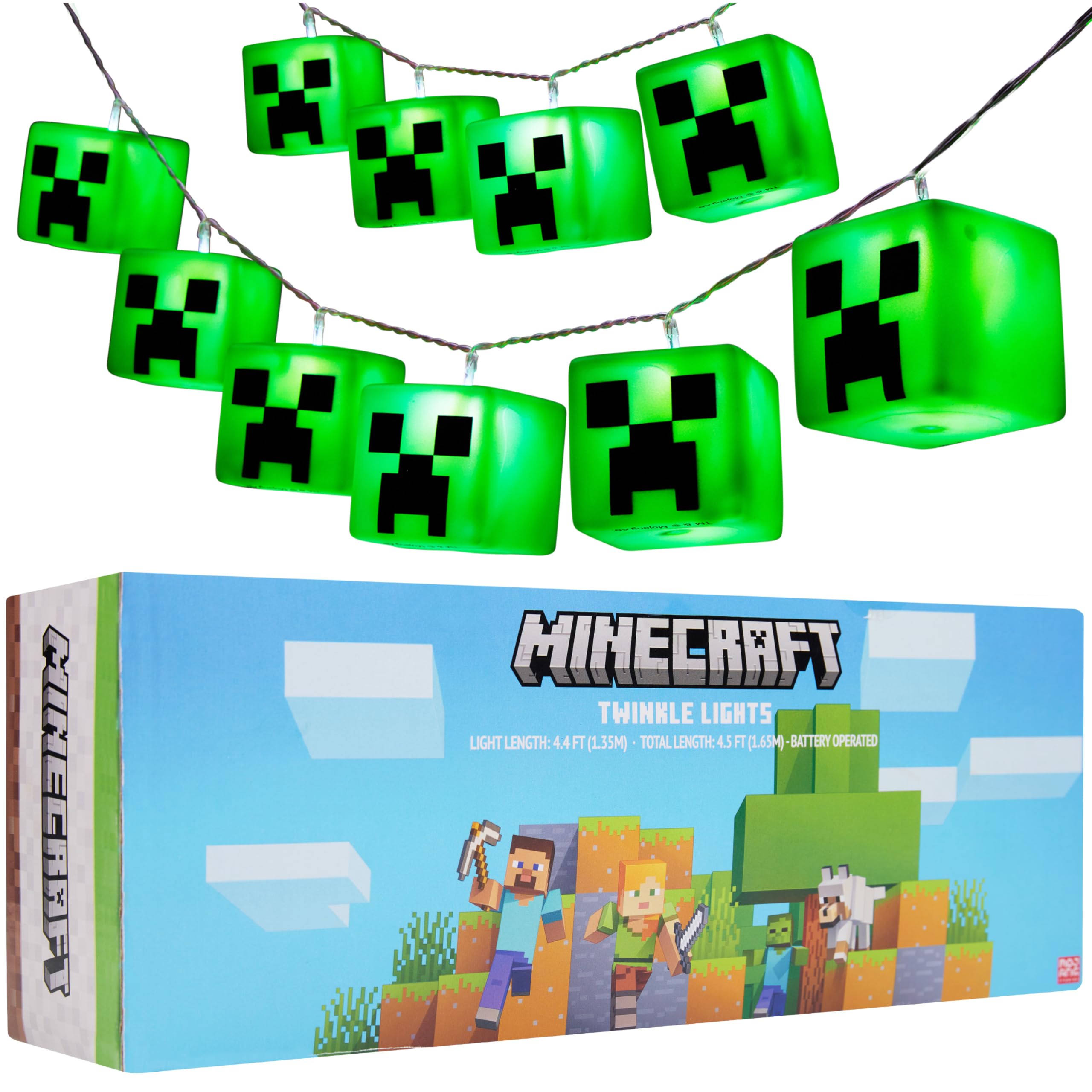 Minecraft Creeper: luz LED en cadena para dormitorio, iluminación suave y decorativa