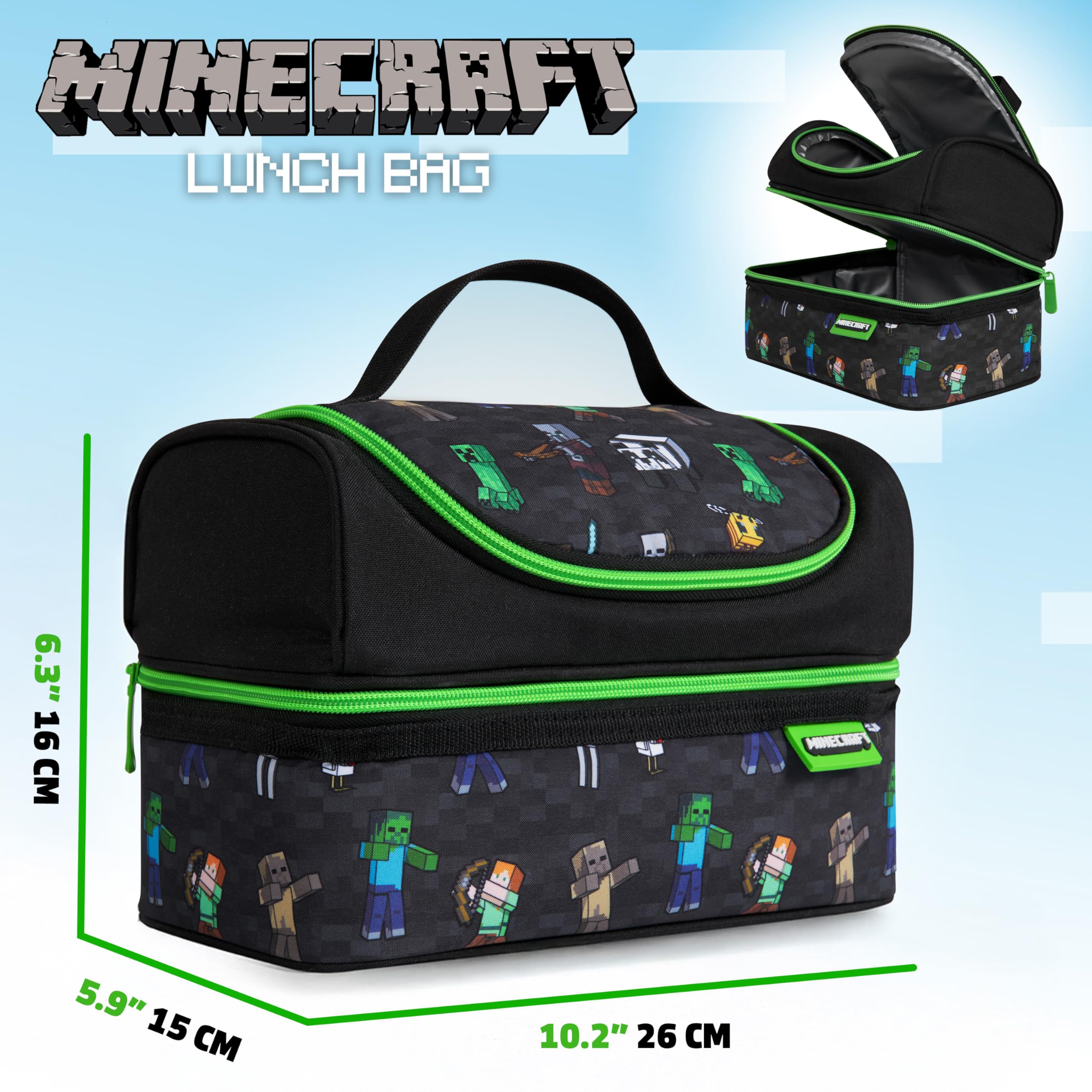 Minecraft Creeper uso diario para escuela y playa.