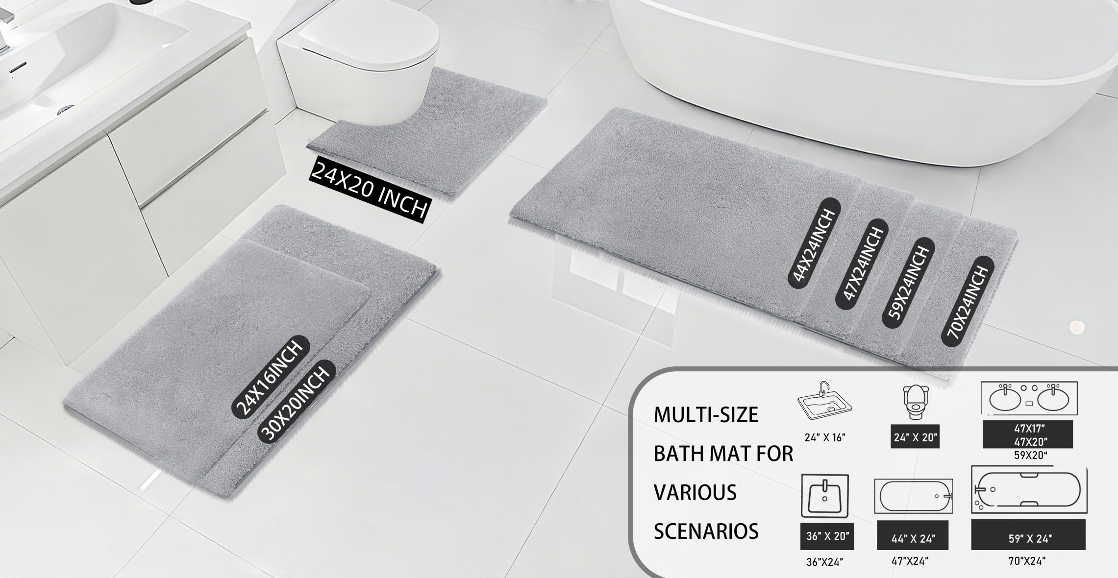 MINIDEAR alfombra de baño absorbente que mantiene el suelo limpio.