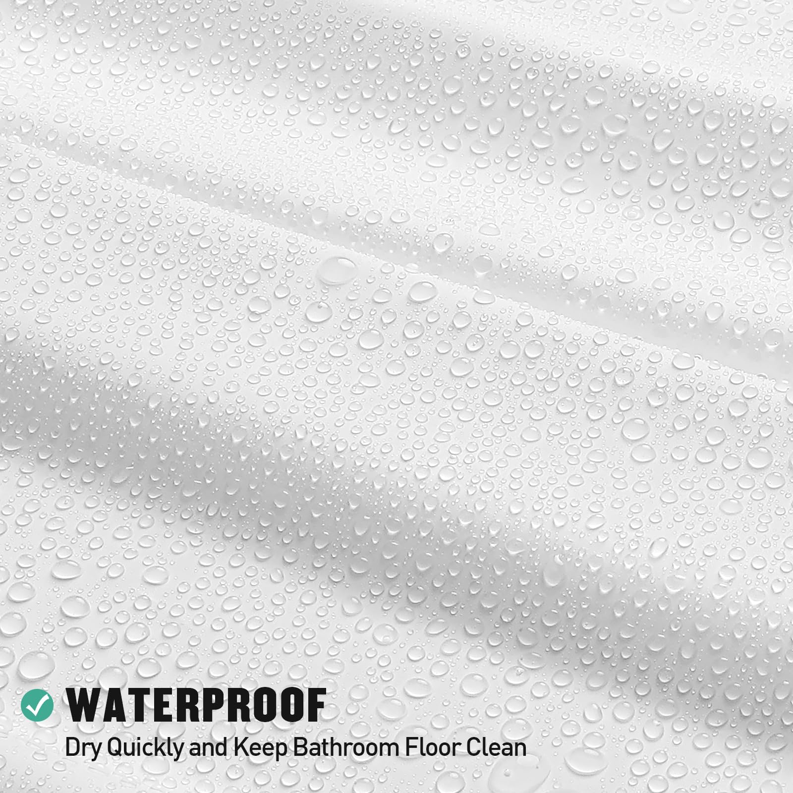 Forro de ducha MitoVilla Peva blanco 72 x 72, dimensiones ideales.