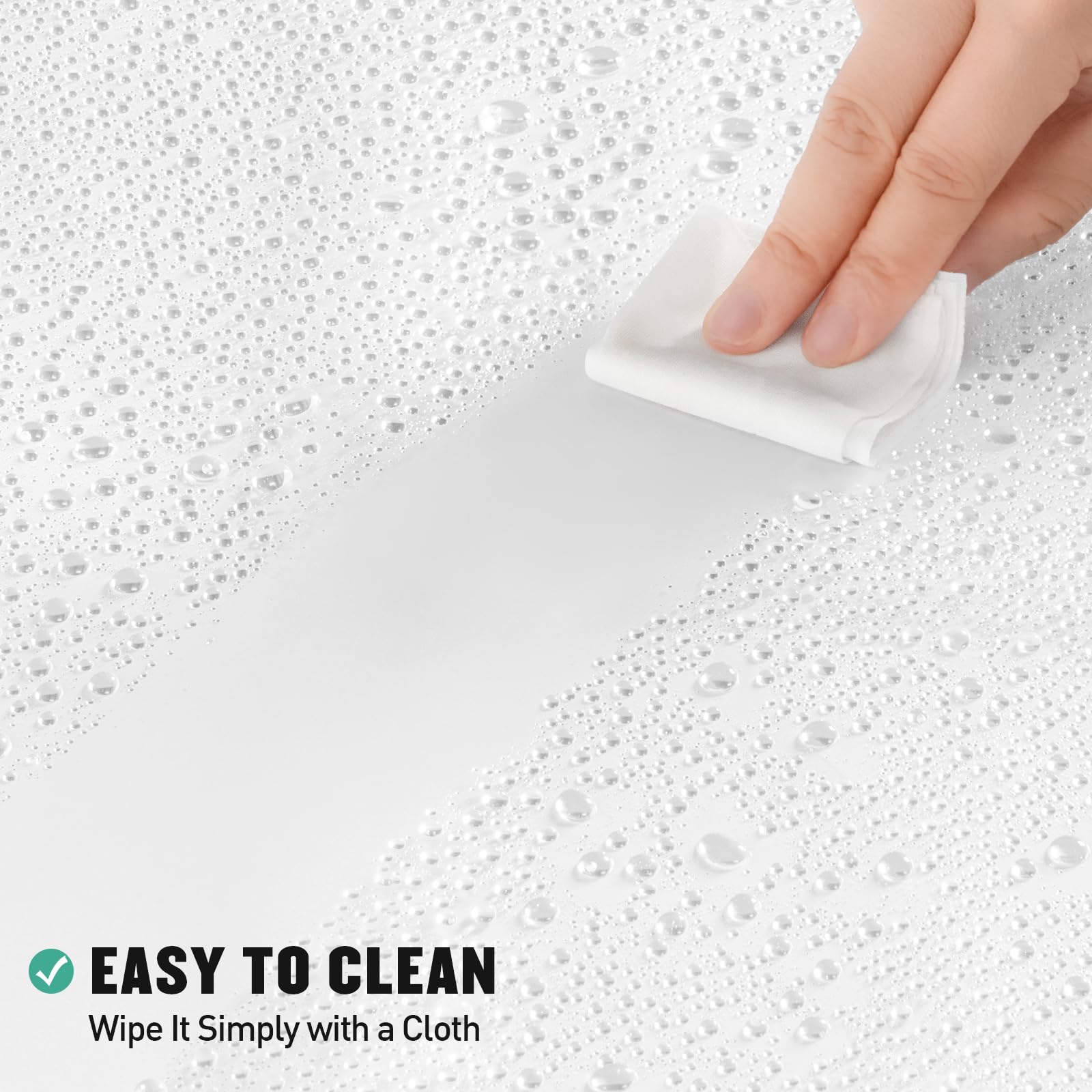 Forro de ducha MitoVilla Peva blanco, fácil limpieza y secado rápido.