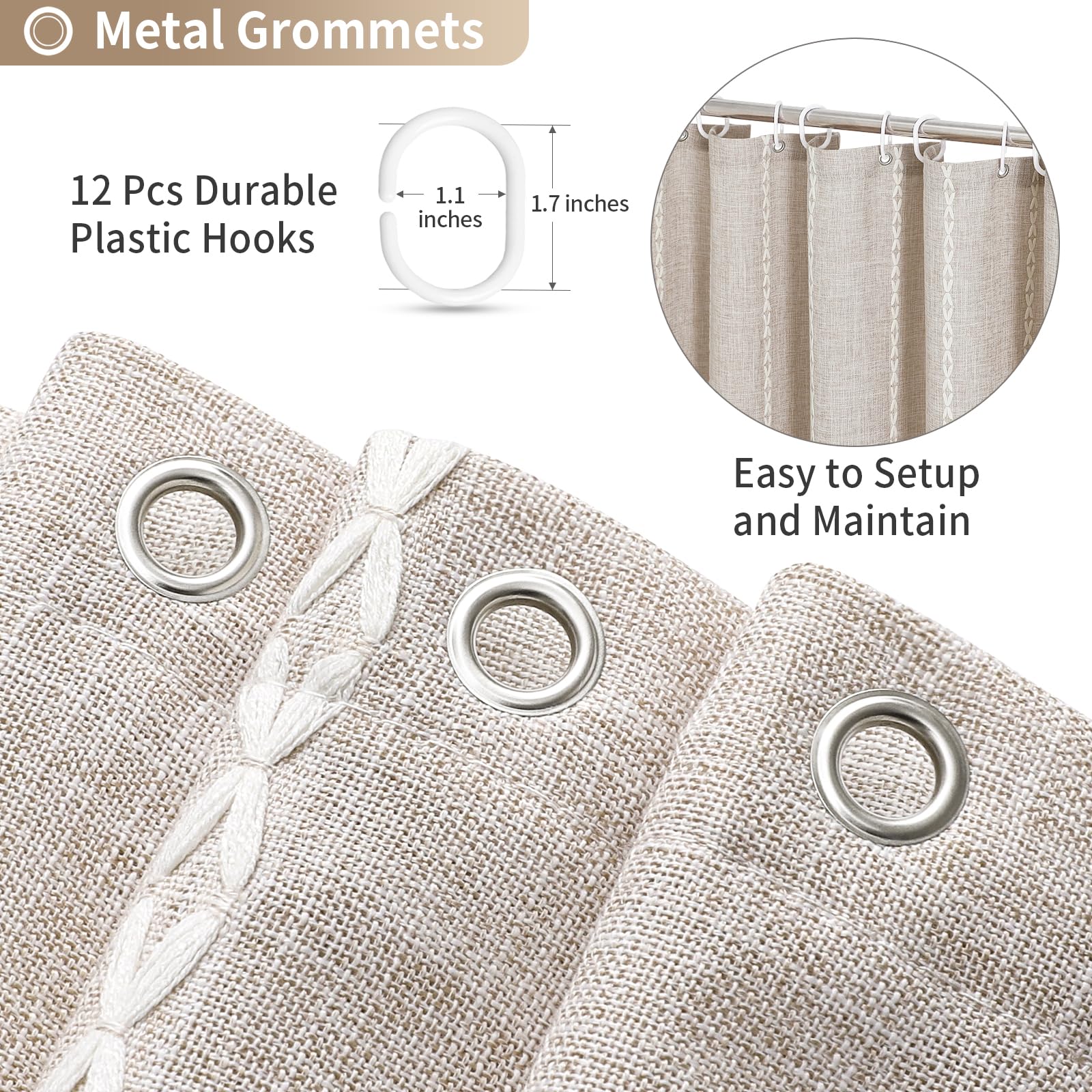 Lavable a máquina en frío; Cortina MitoVilla de tela resistente.