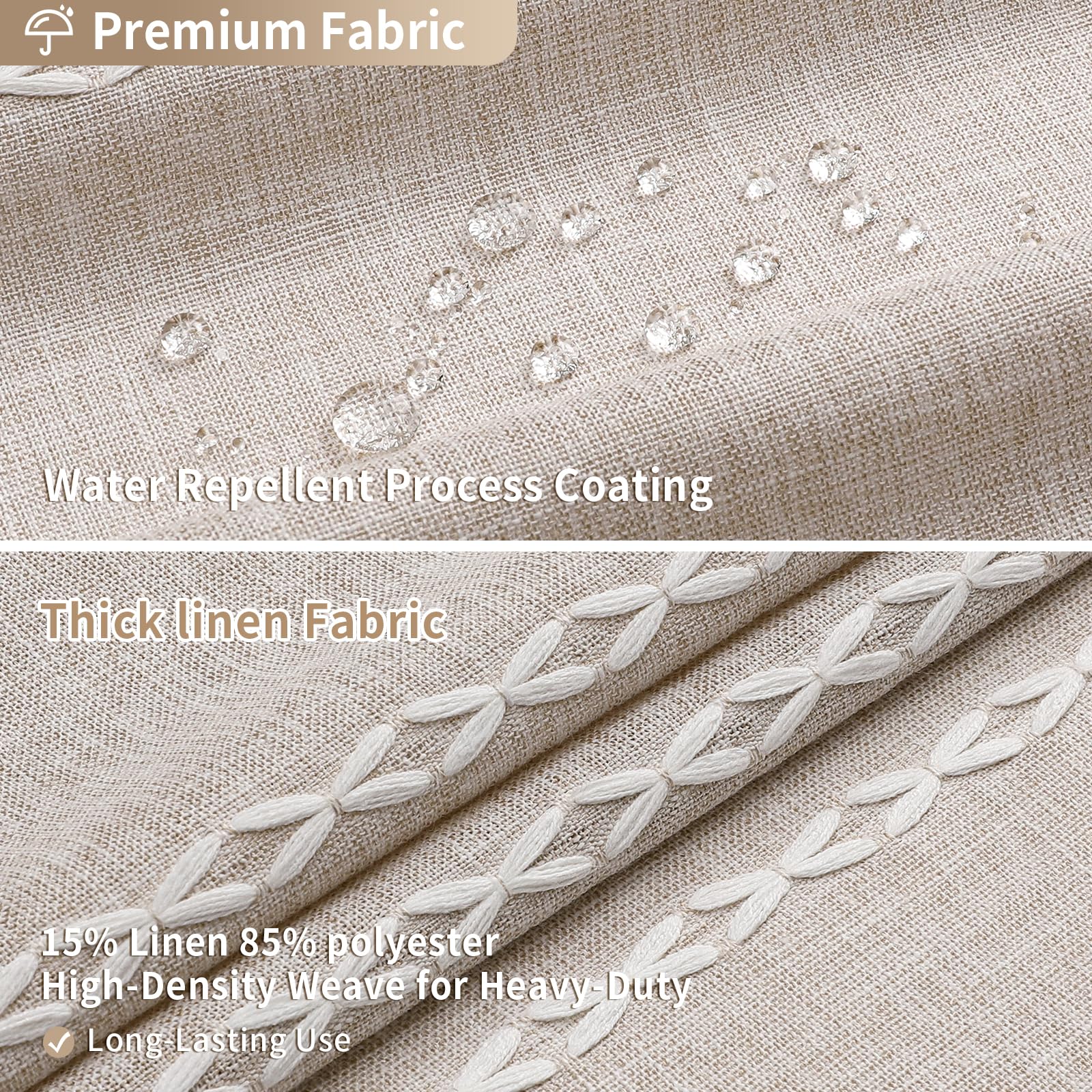 Ojos de metal resistentes a la corrosión en cortina MitoVilla.