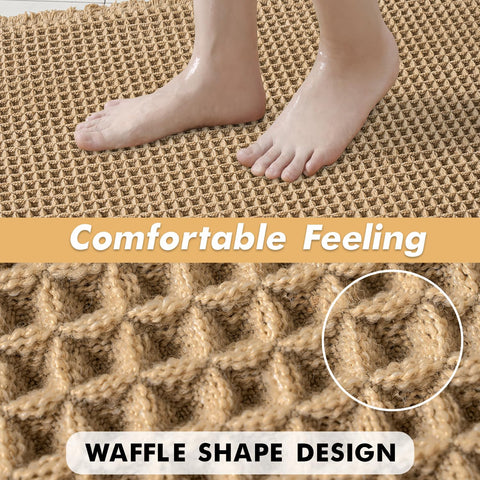 MIULEE textura waffle profunda retiene más agua para un baño seco.