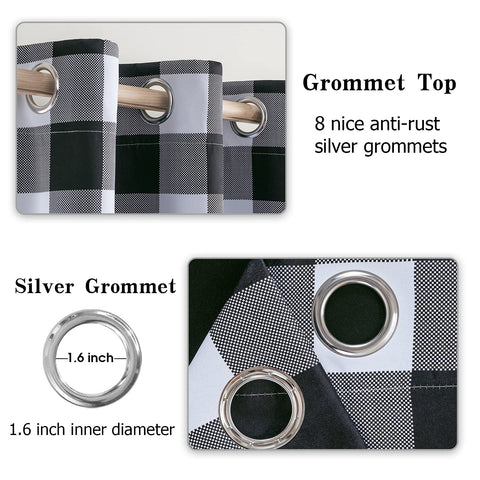 MIULEE cortinas opacas con patrón a cuadros para sala y dormitorio