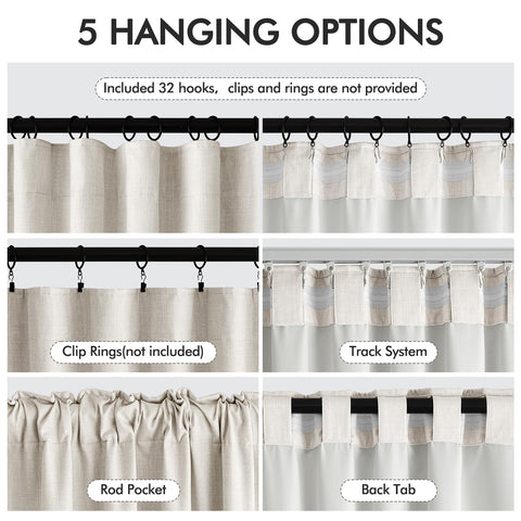 Accesorios MIULEE incluidos para montaje fácil con ganchos.