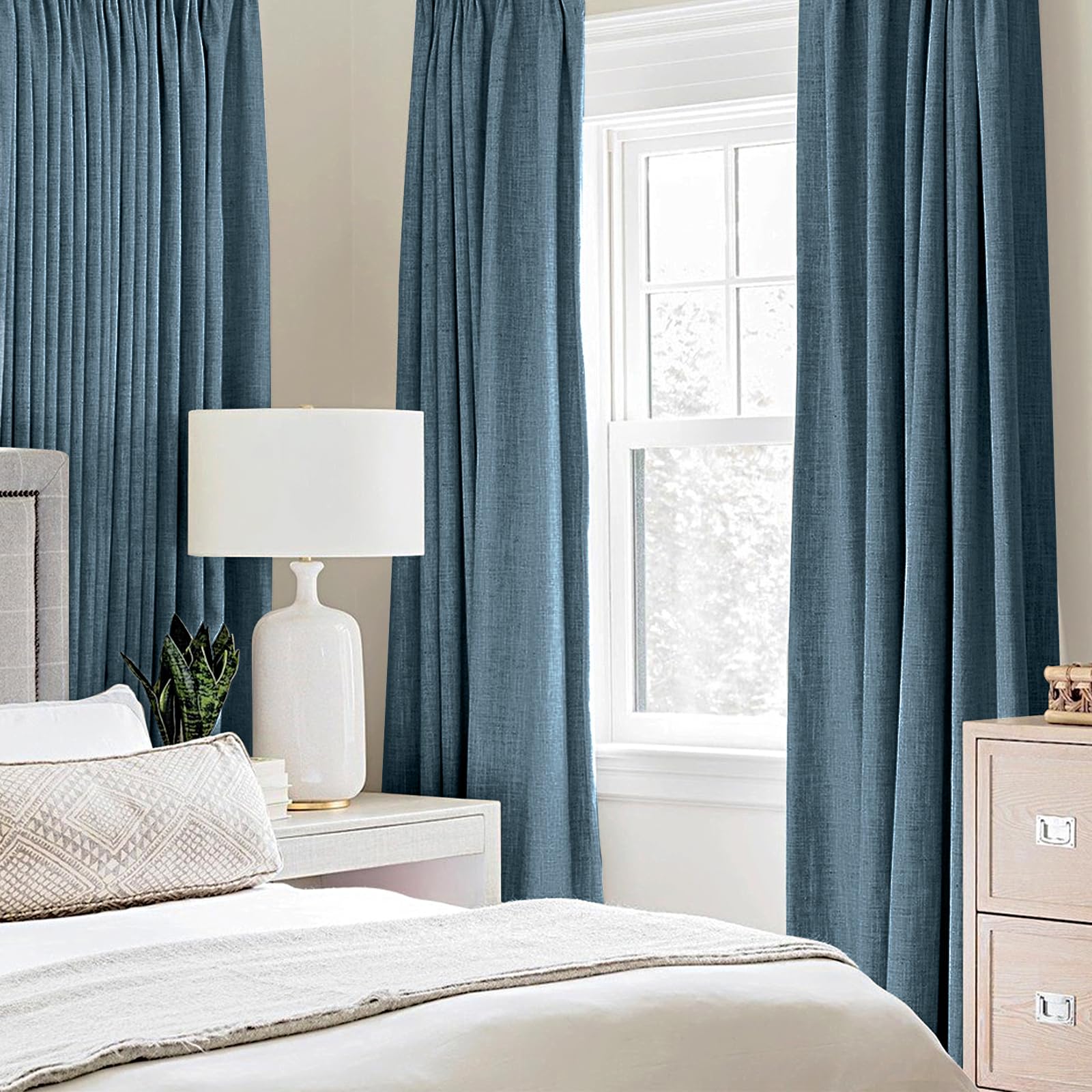 MIULEE textura-lino con oscurecimiento total para noches tranquilas y mayor privacidad.
