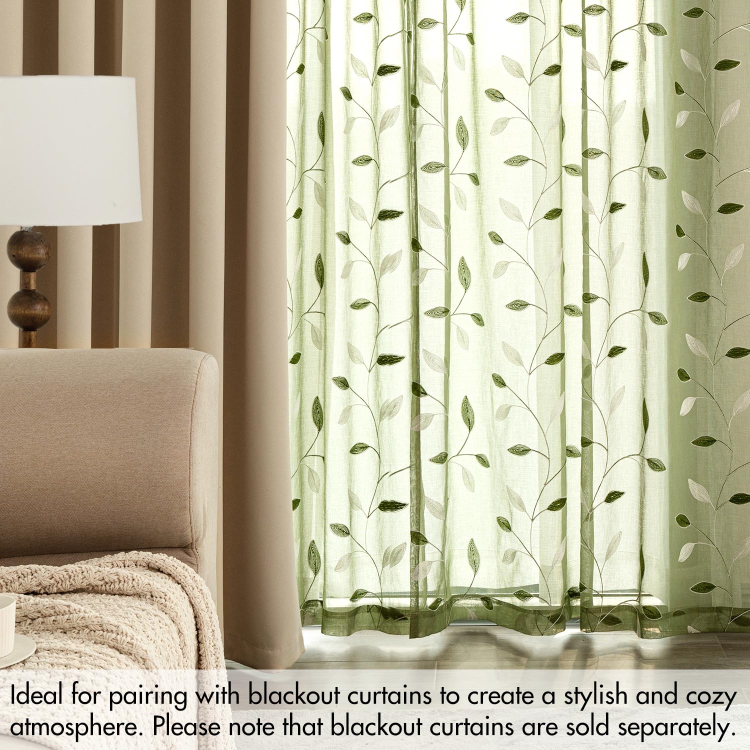 Cortinas MIULEE cuidado fácil: lavado a máquina y planchado ligero