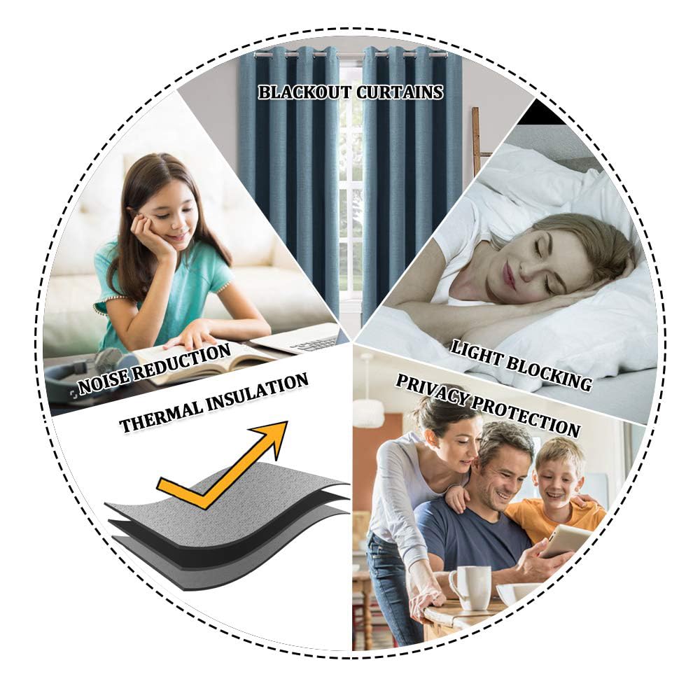 Cortinas MIULEE cuidado fácil, planchado ligero o vapor a baja temperatura.