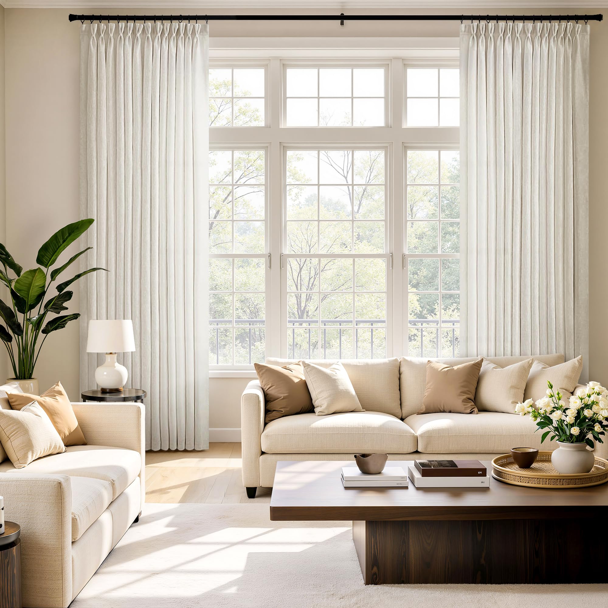 Detalle de 7 pliegues en cortinas MIULEE