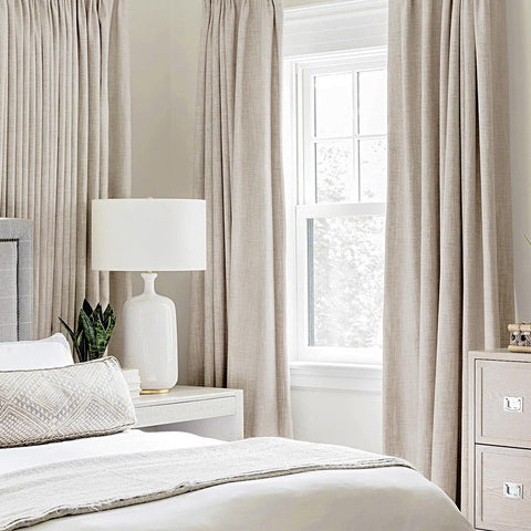 MIULEE Cortinas dormitorio con textura de lino aportando calidez y estilo