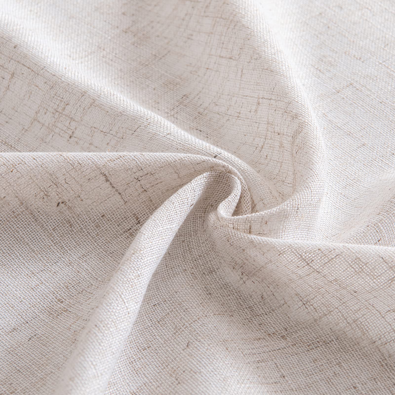 Cortinas MIULEE Lino blanco natural, cuidado fácil y lavado en frío.