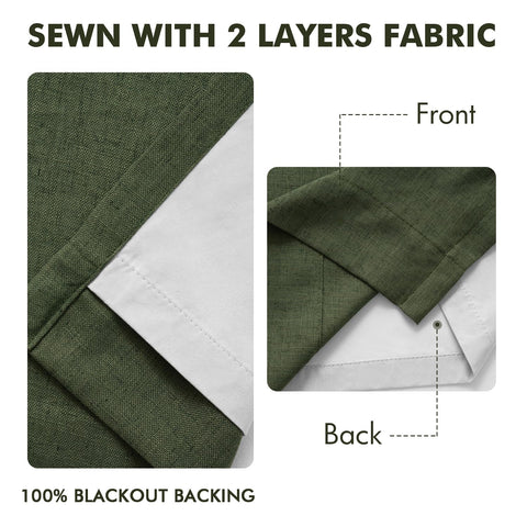 Cortinas MIULEE oliva verde mejora privacidad y crea ambiente sereno