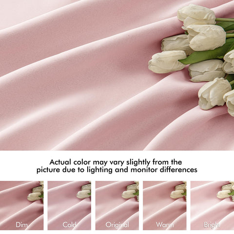 Cortinas opacas MIULEE rosa bebé, duraderas y fáciles de cuidar para casa ocupada.