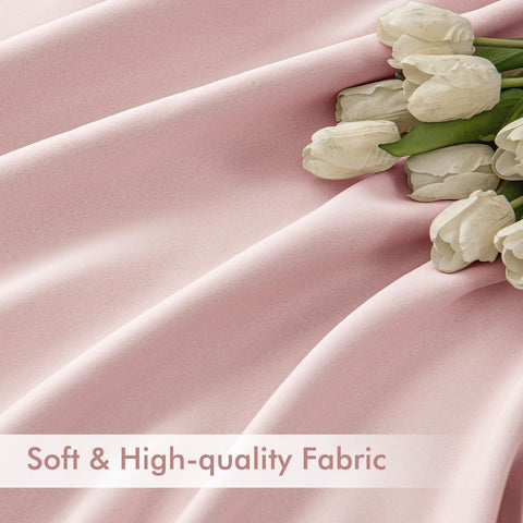 Cortinas opacas MIULEE rosa bebé, privacidad total durante el día, sin sacrificar estilo.