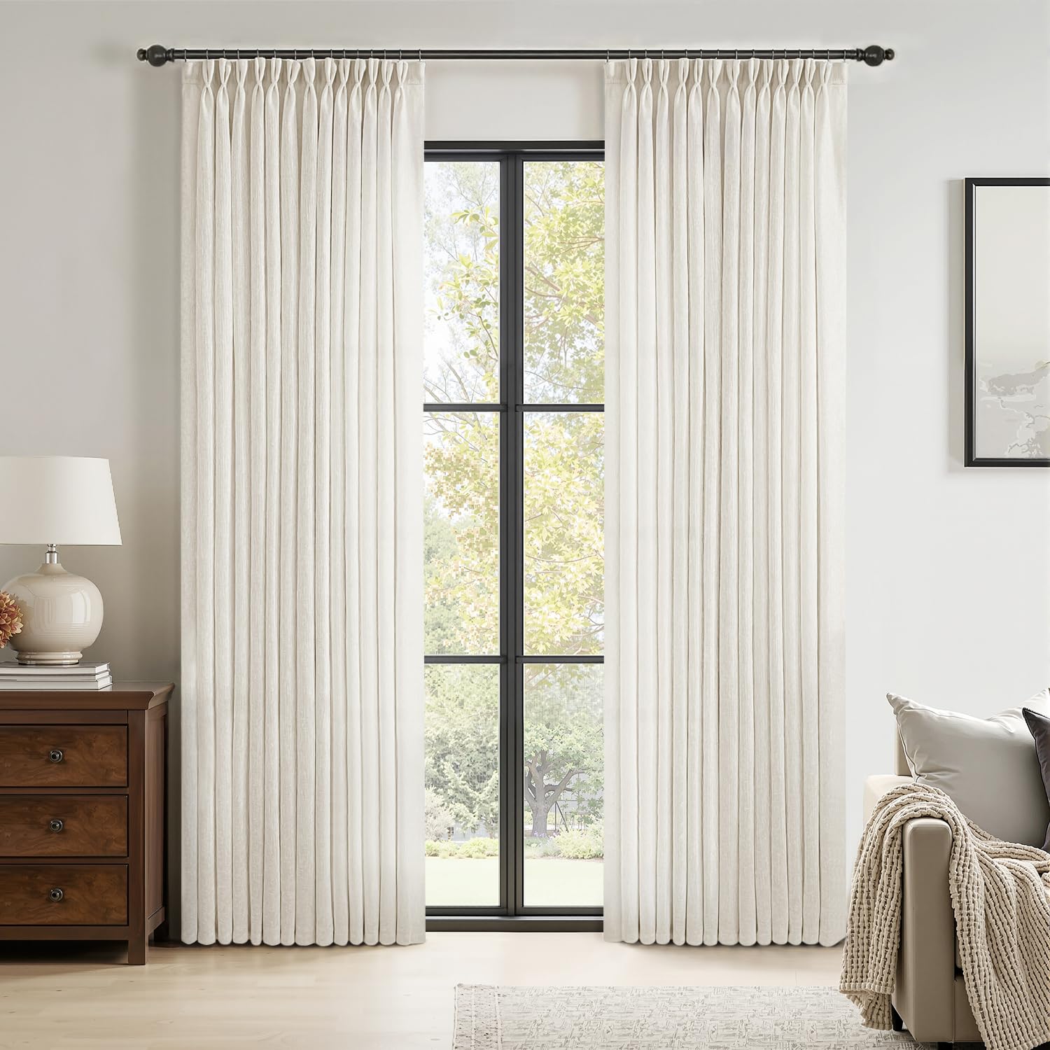 Cortinas MIULEE con pliegues pinch para salón con drapeado elegante