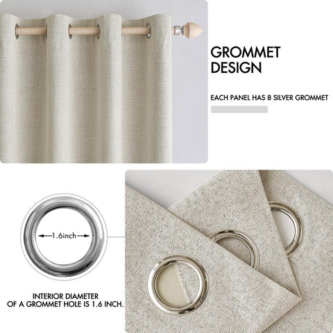 Cortinas MIULEE con reducción de ruido en crema para un ambiente tranquilo.