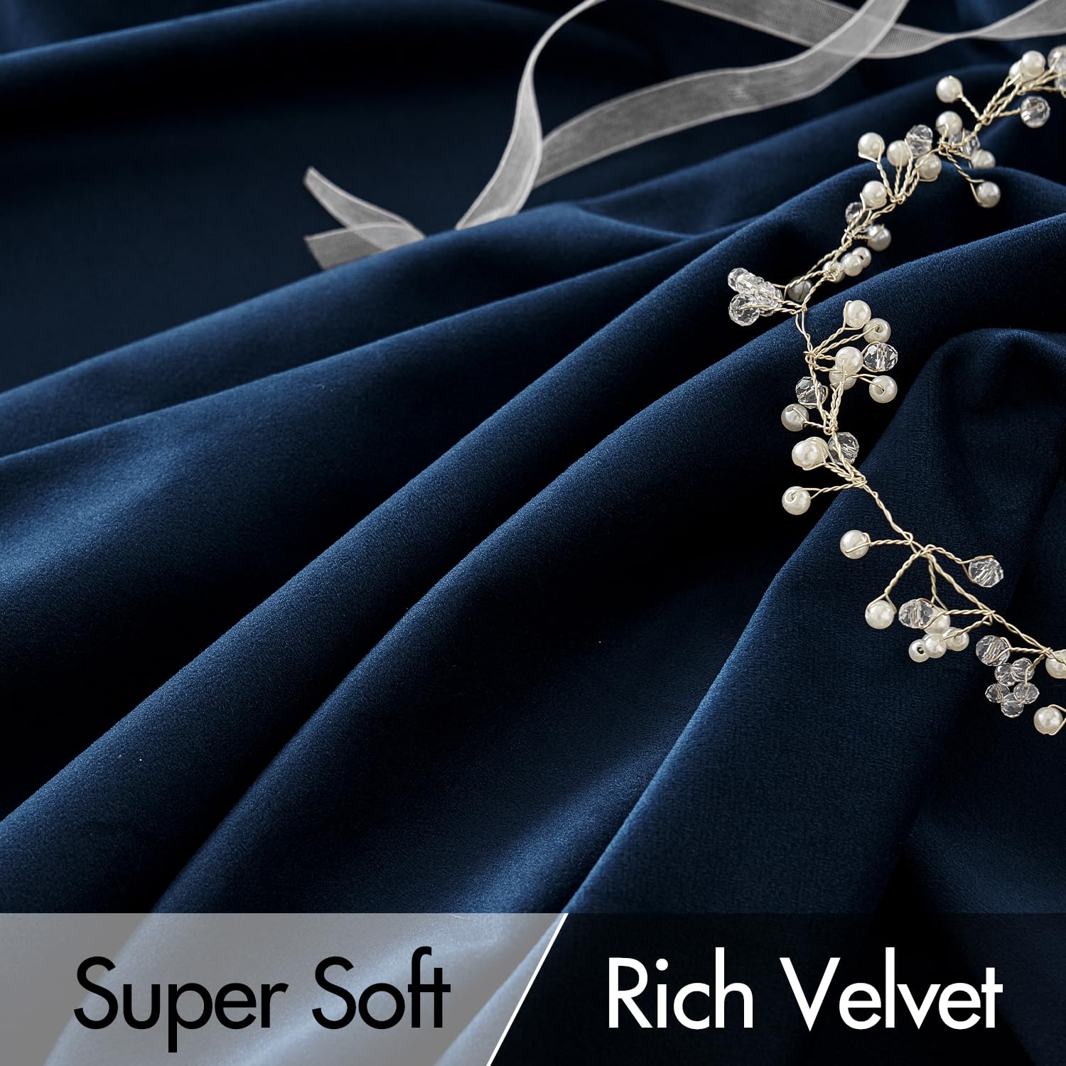 Cortinas MIULEE terciopelo azul marino reducen ruido y privacidad