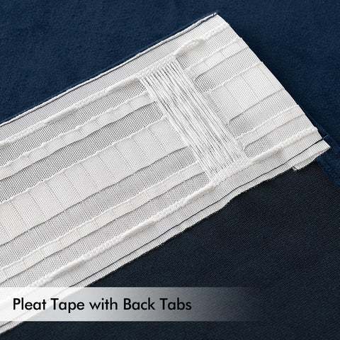 Cortinas MIULEE terciopelo azul marino con diseño 3 en 1 para instalación