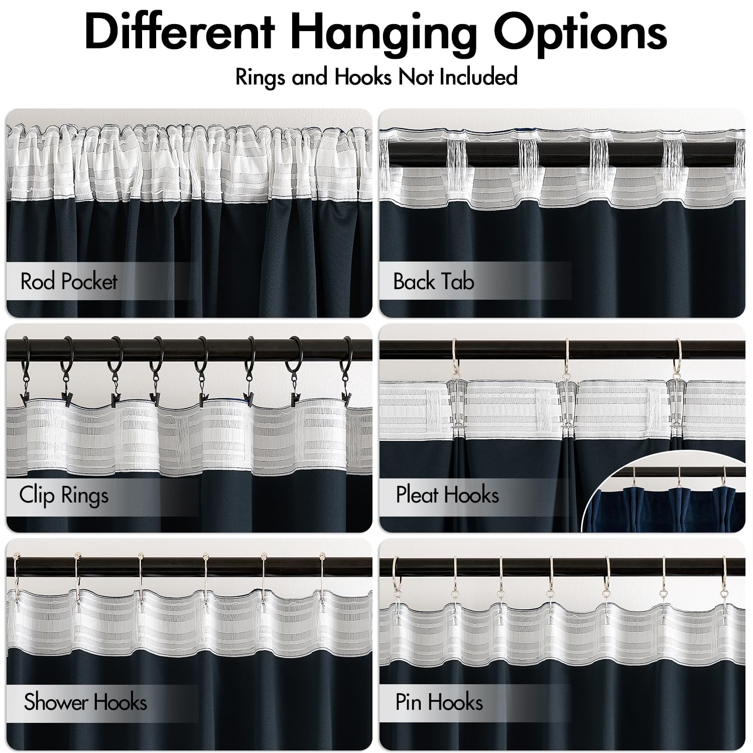 Cortinas MIULEE terciopelo azul marino con apariencia lujosa para sala