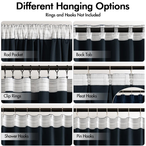 Cortinas MIULEE terciopelo azul marino con apariencia lujosa para sala