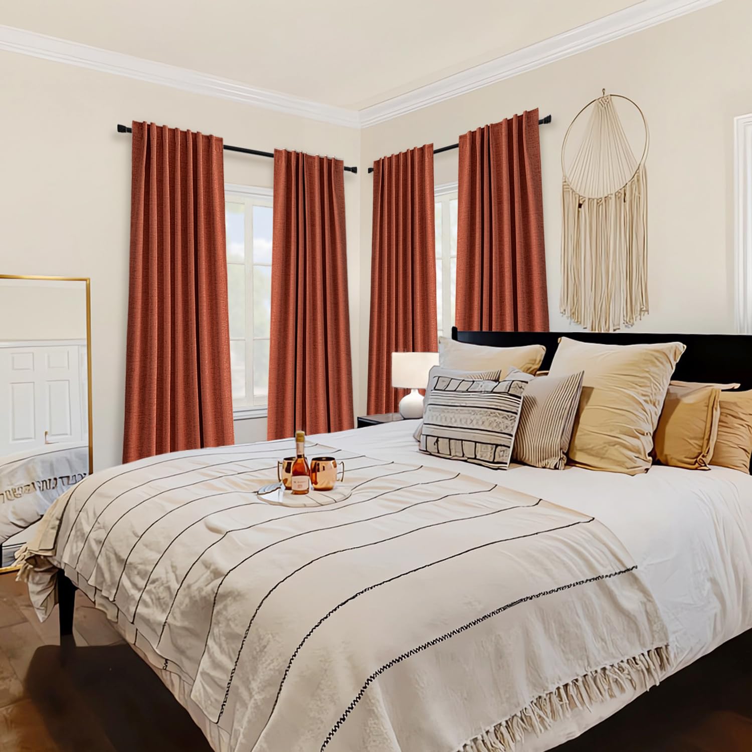 MIULEE Cortinas Terracotta con bolsillo para varilla y pestaña trasera, instalación sencilla