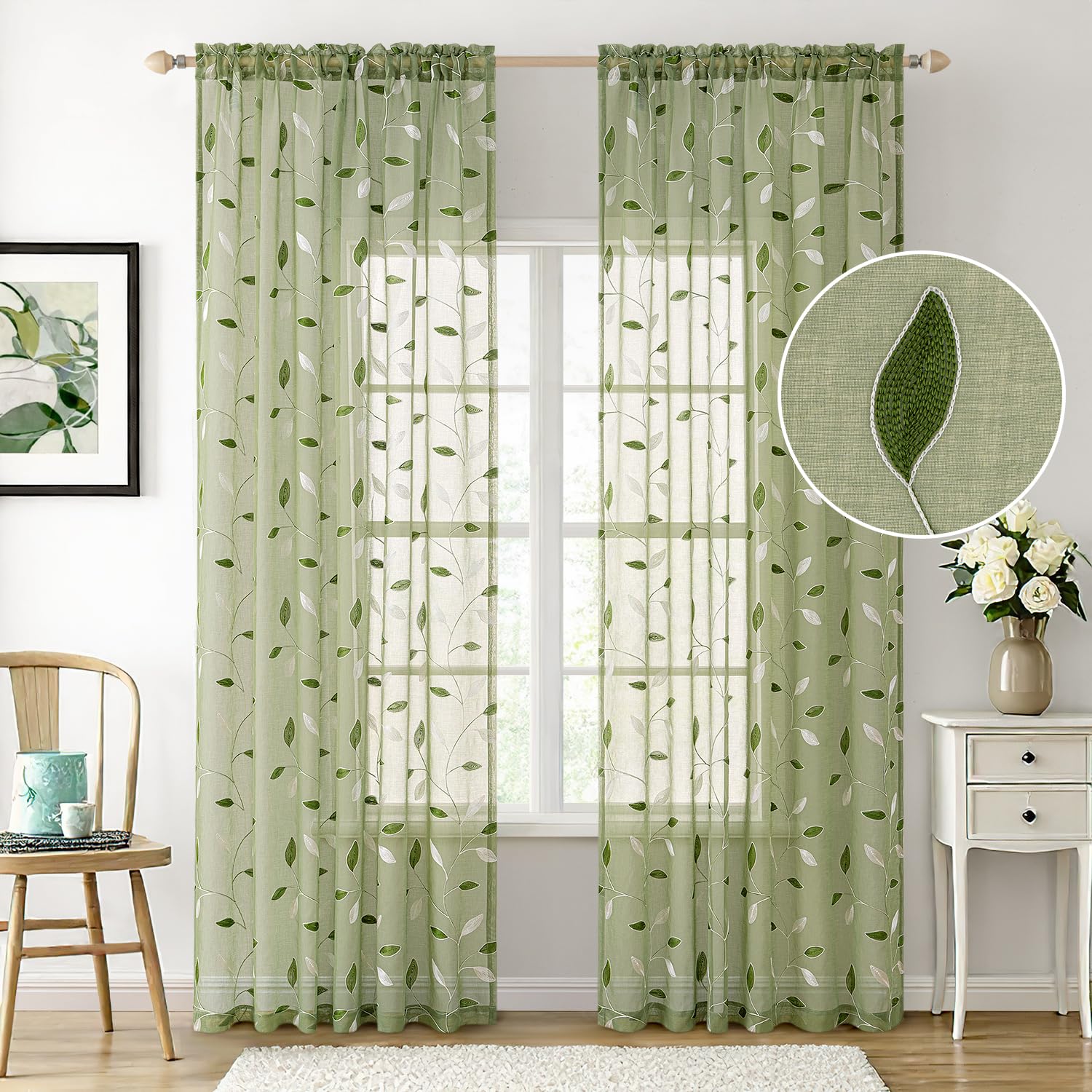 Cortinas MIULEE traslúcidas permiten entrada de luz suave y privacidad