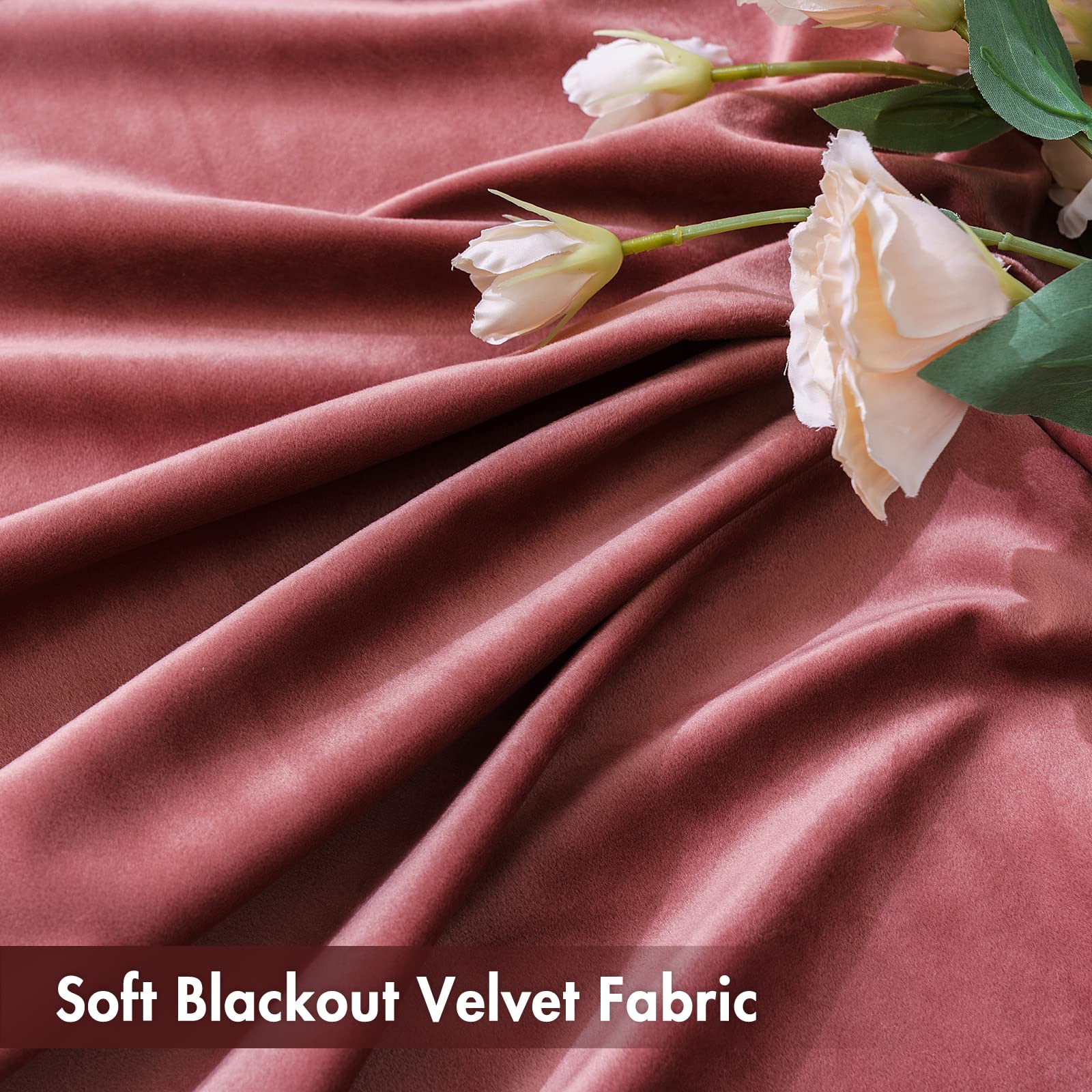 Detalle de bolsillo para barra en cortinas MIULEE de terciopelo